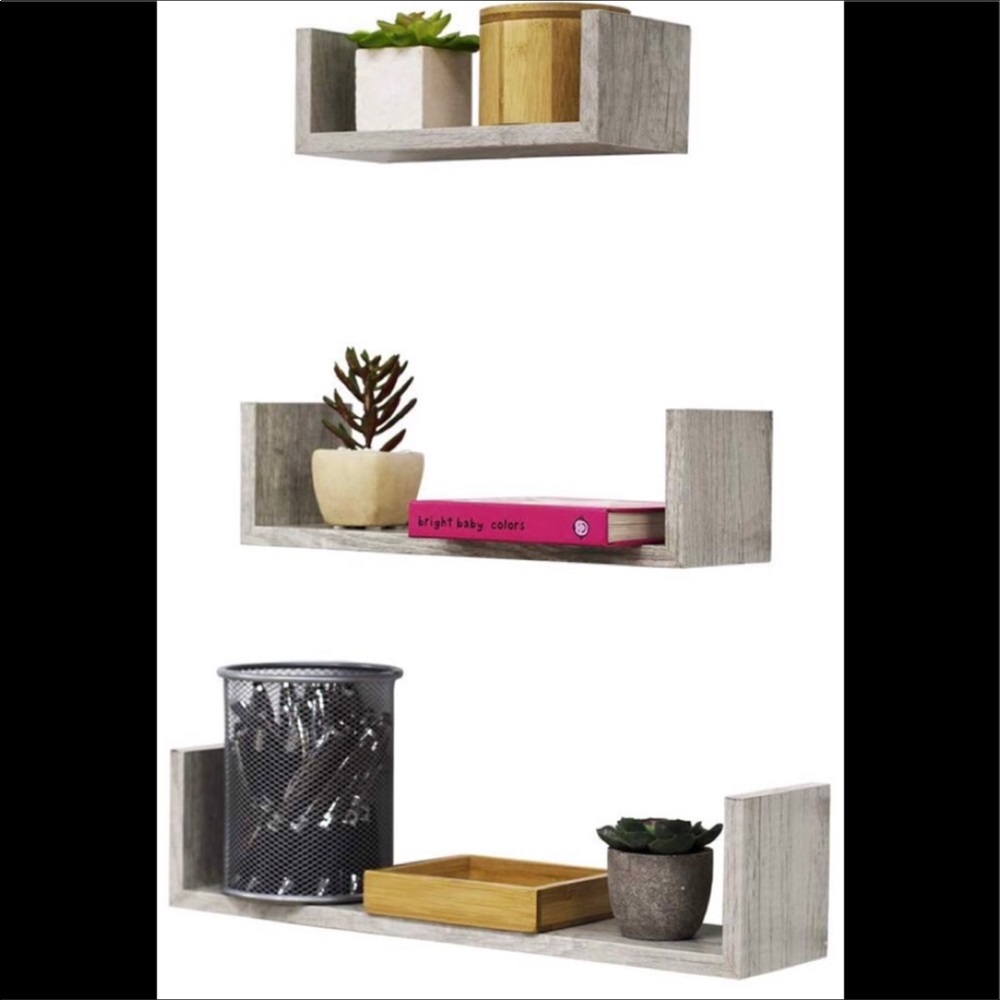 Gray Wood Floating Shelves Brand New - Picture 1 of 2